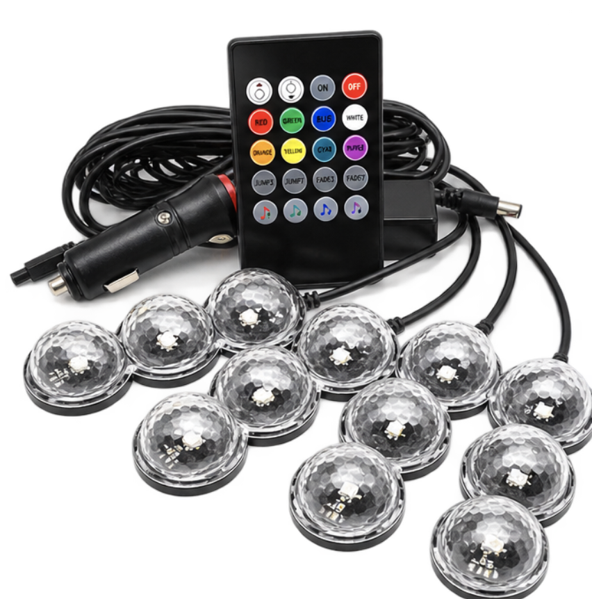 Lumini Ambientale Auto Starlight LED RGB cu Telecomanda